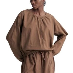 Lemaire Uniqlo U Parachute Blouse Women S Brown Boxy Cotton Nylon Lightweight